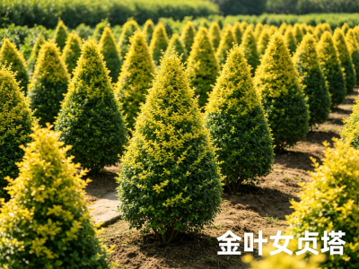 庭院花园绿化植物-金叶女贞塔